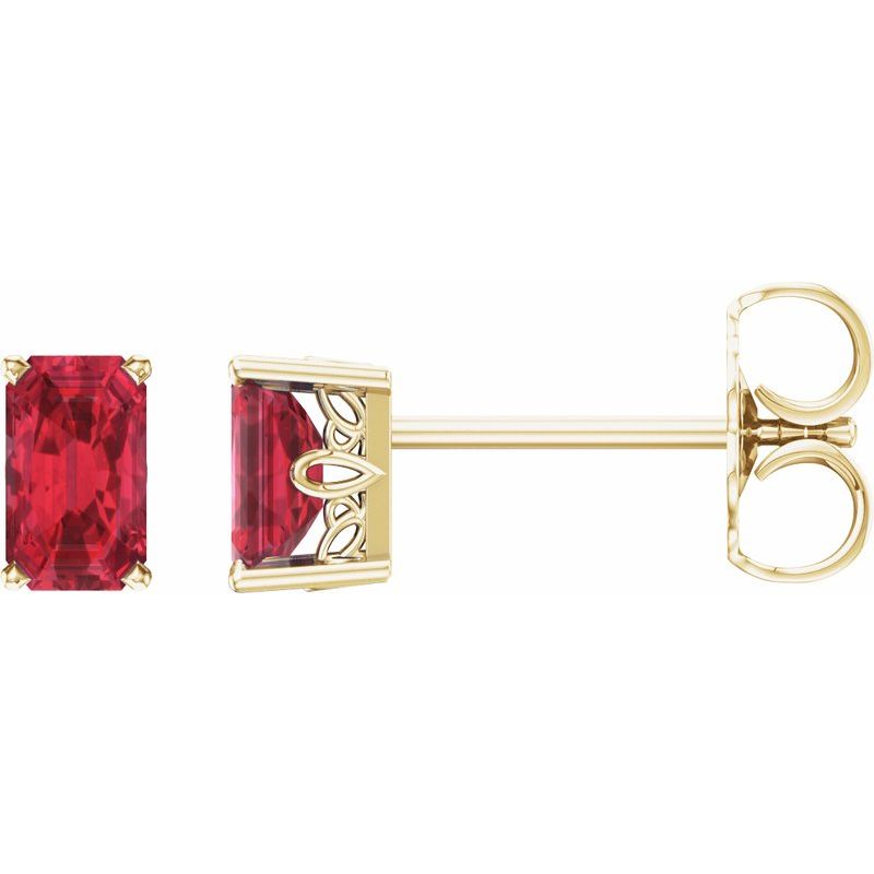 Solitaire Scroll Setting Stud Earrings No. 2