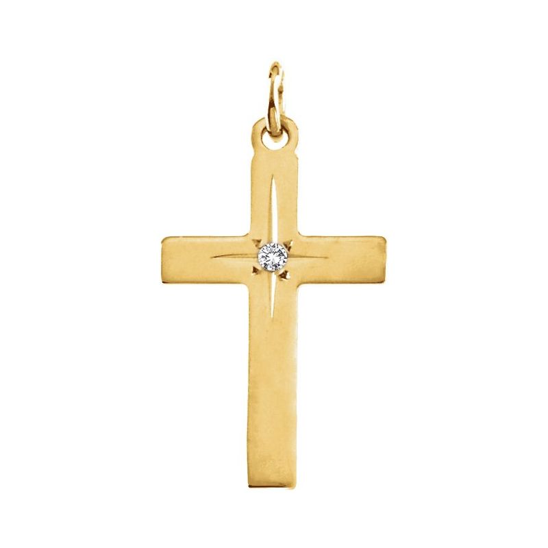 Cross Necklace or Pendant — Natural Diamond