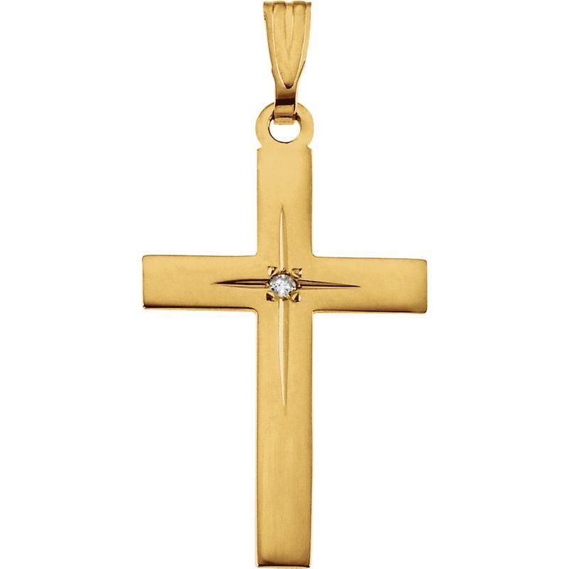 Cross Necklace or Pendant — Natural Diamond