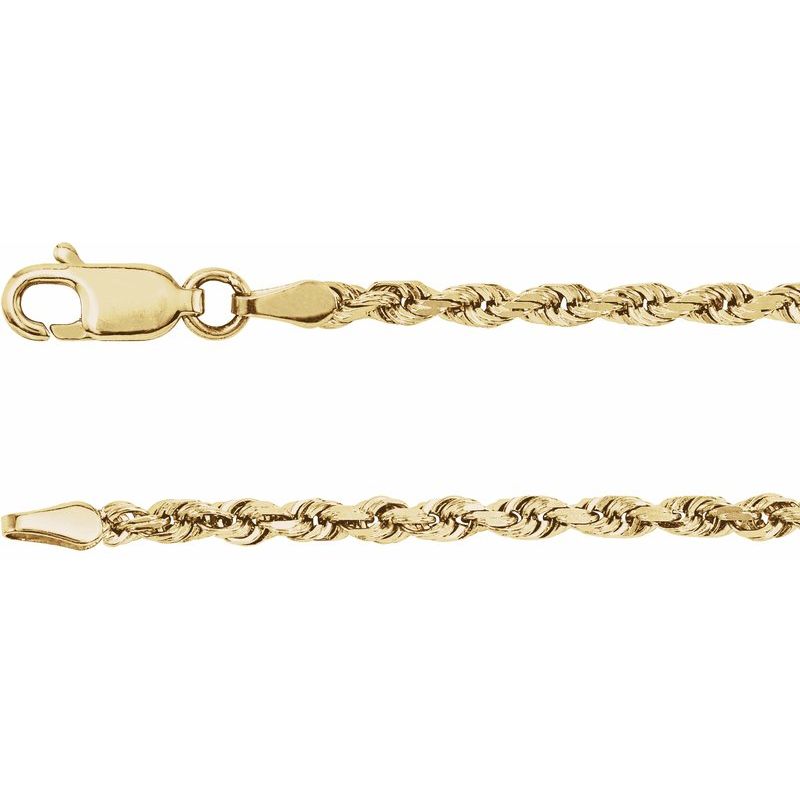 2.5 mm Diamond-Cut Rope Chain