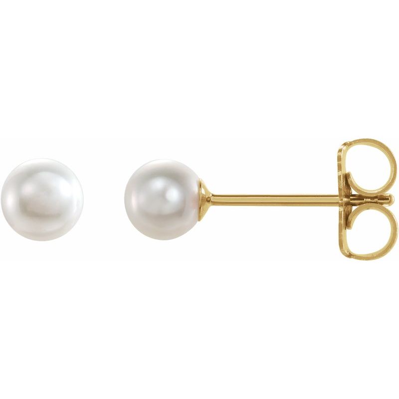 Pearl Stud Earrings — Cultured White Akoya