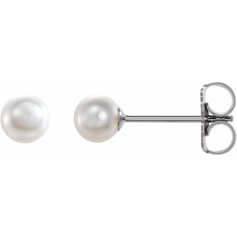 Pearl Stud Earrings — Cultured White Akoya