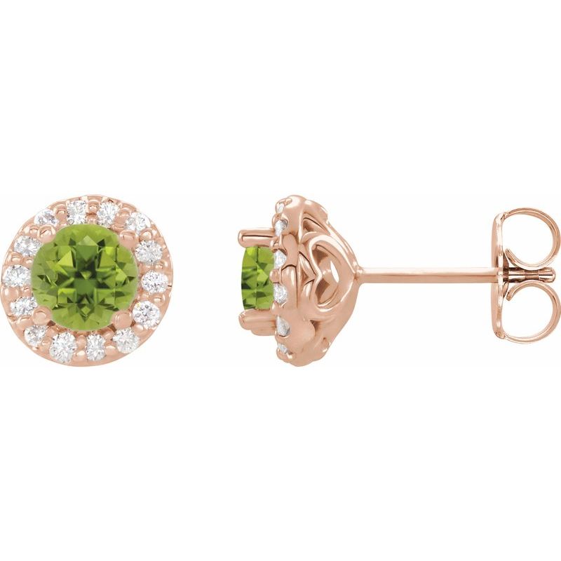 Round 4-Prong Halo-Style Earrings — Diamond
