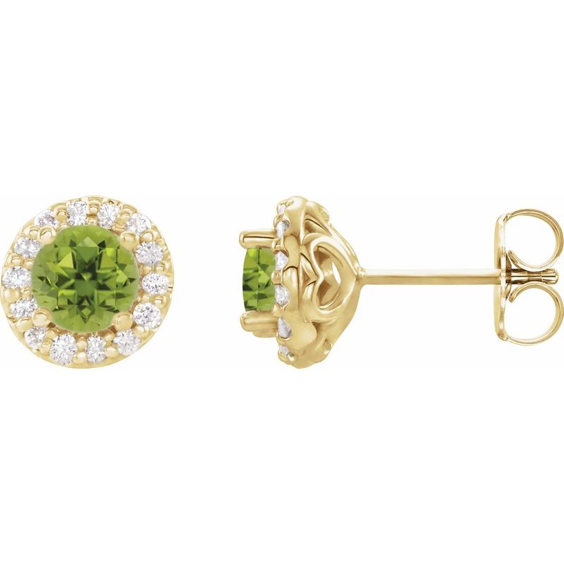 Round 4-Prong Halo-Style Earrings — Diamond
