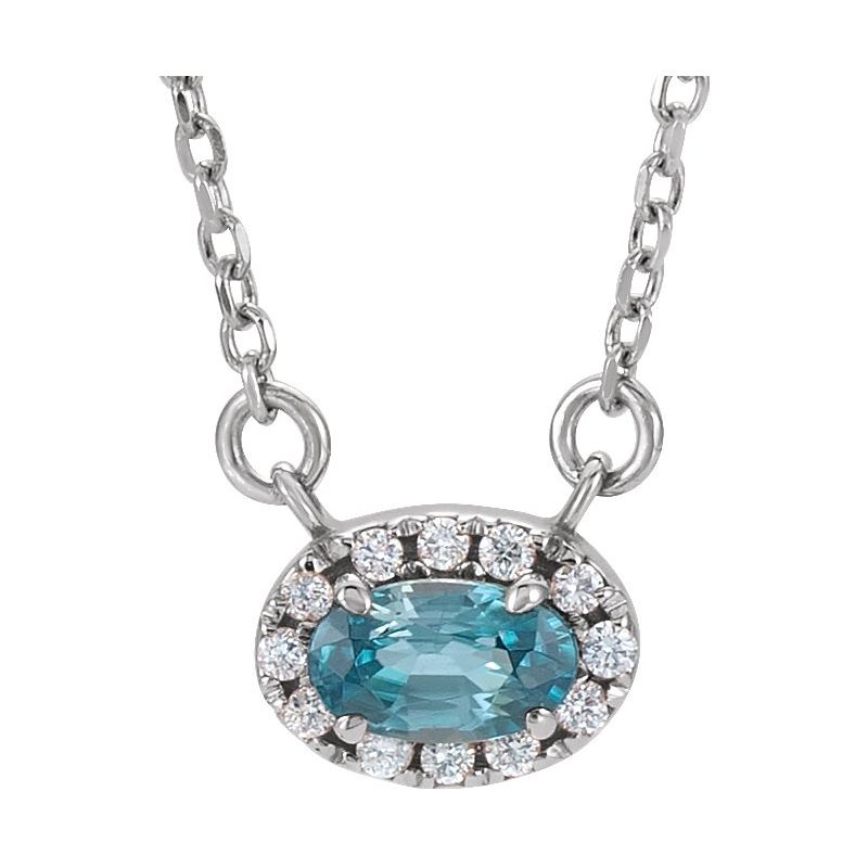 French-Set Halo-Style Necklace or Center — Natural Diamond