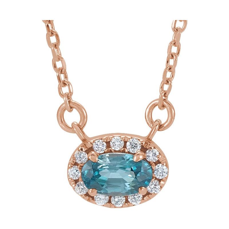French-Set Halo-Style Necklace or Center — Natural Diamond