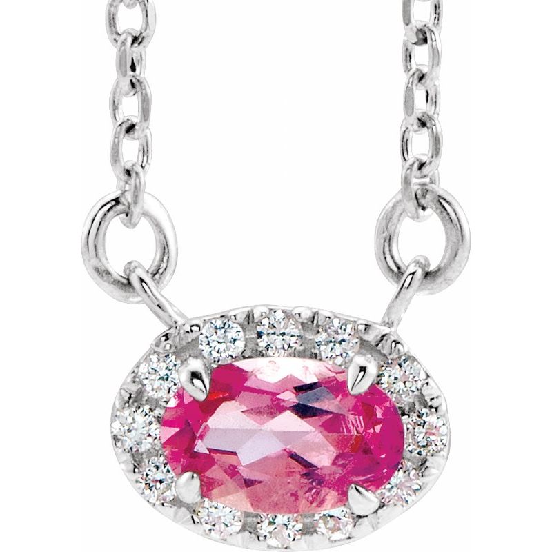 French-Set Halo-Style Necklace or Center — Natural Diamond