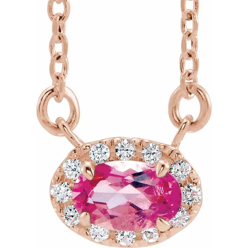 French-Set Halo-Style Necklace or Center — Natural Diamond
