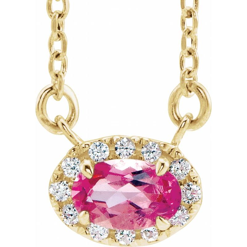 French-Set Halo-Style Necklace or Center — Natural Diamond