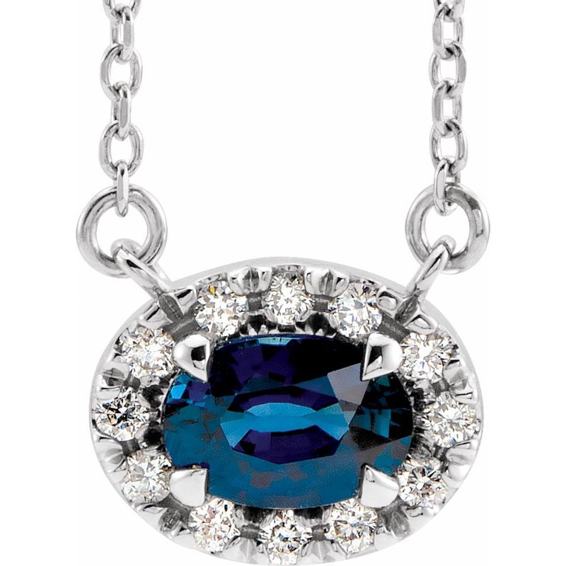 French-Set Halo-Style Necklace or Center — Natural Diamond