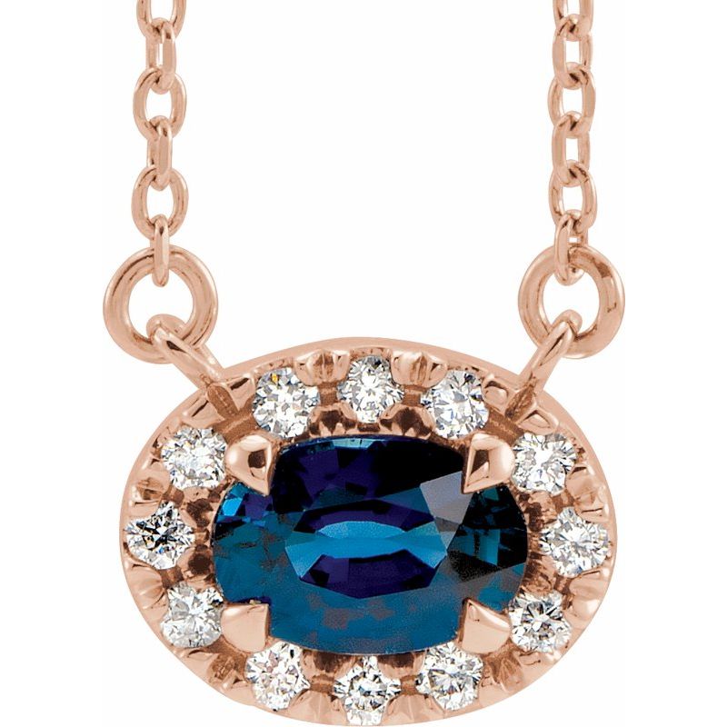 French-Set Halo-Style Necklace or Center — Natural Diamond