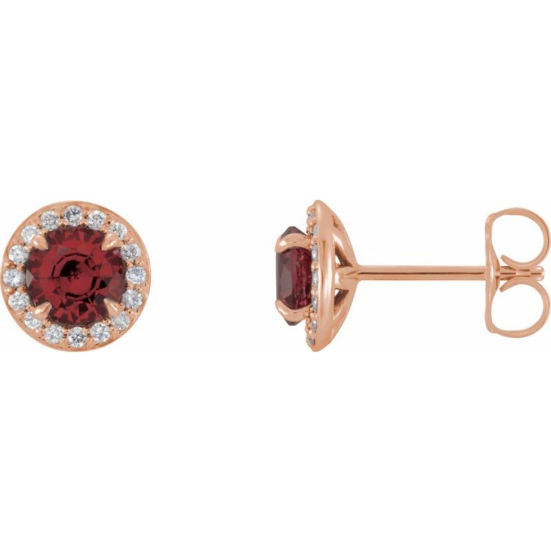 Round 4-Prong Halo-Style Earrings