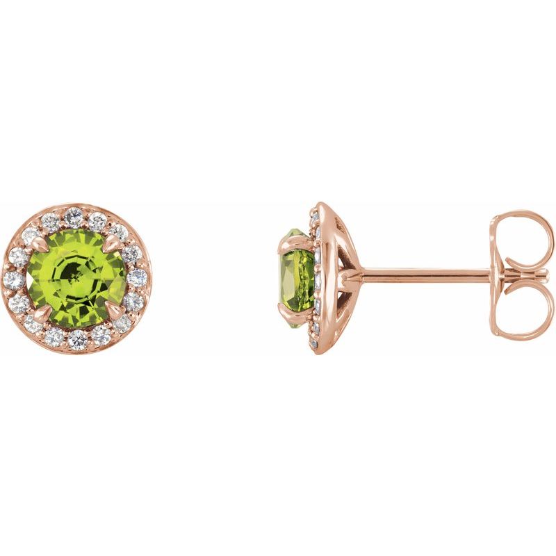 Round 4-Prong Halo-Style Earrings