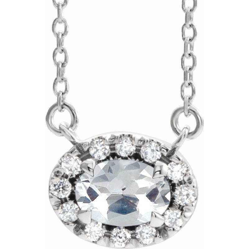 French-Set Halo-Style Necklace or Center — Natural Diamond