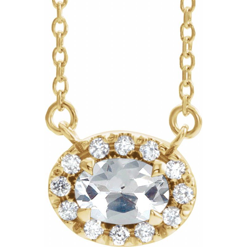 French-Set Halo-Style Necklace or Center — Natural Diamond
