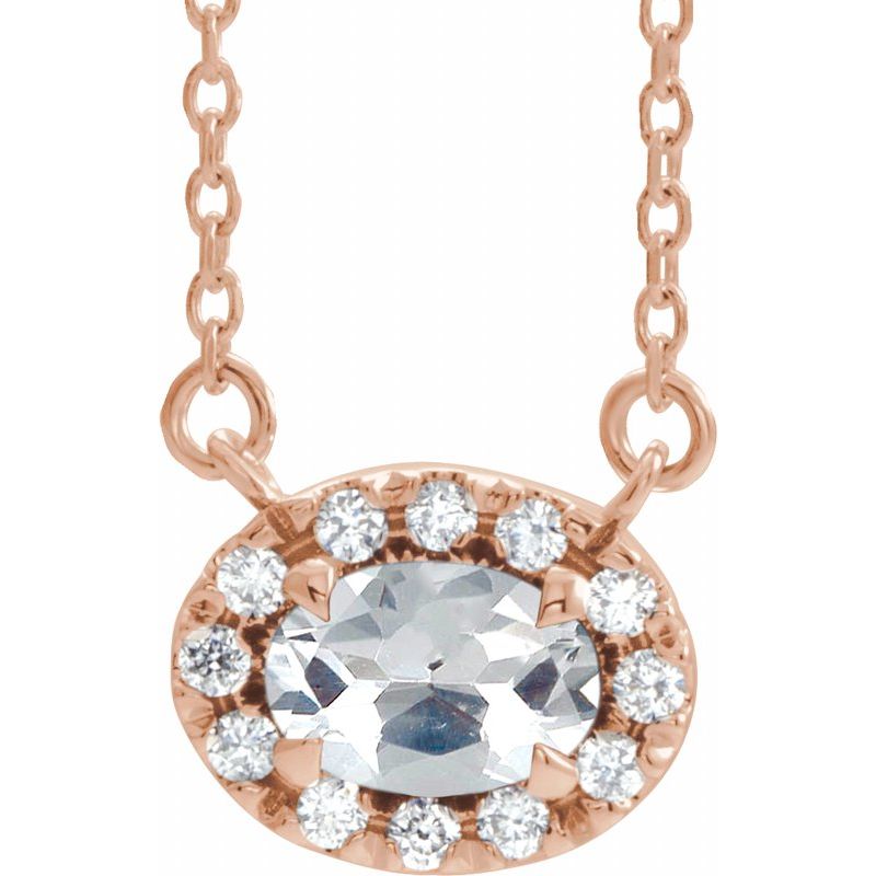 French-Set Halo-Style Necklace or Center — Natural Diamond