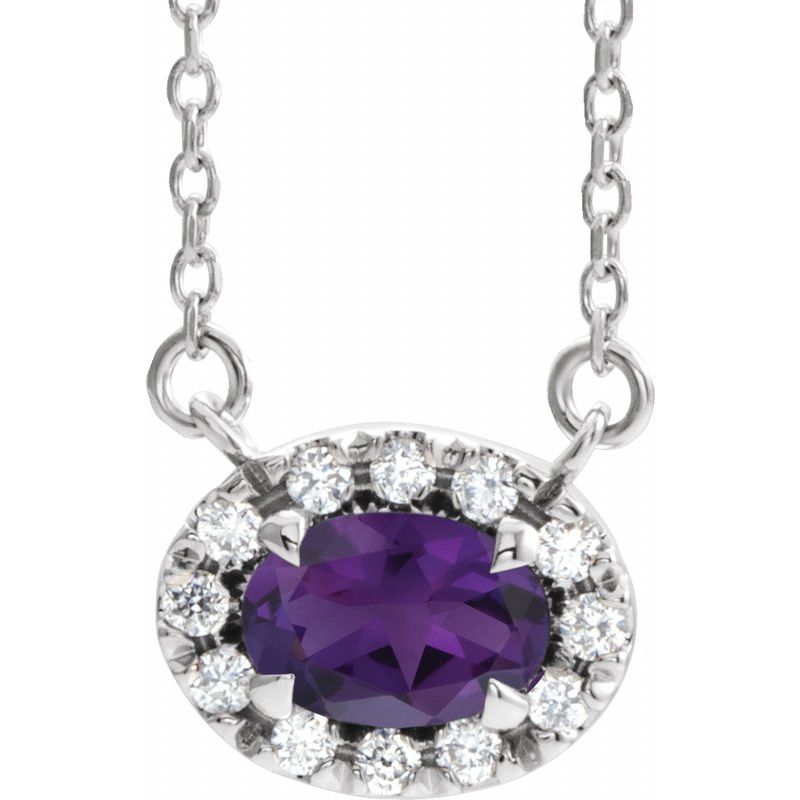 French-Set Halo-Style Necklace or Center — Natural Diamond