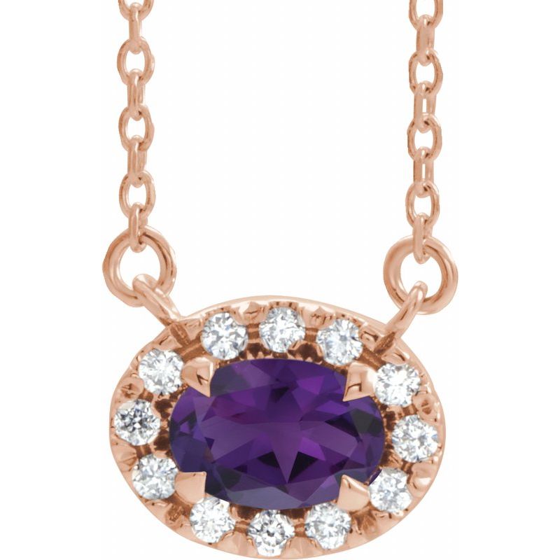 French-Set Halo-Style Necklace or Center — Natural Diamond