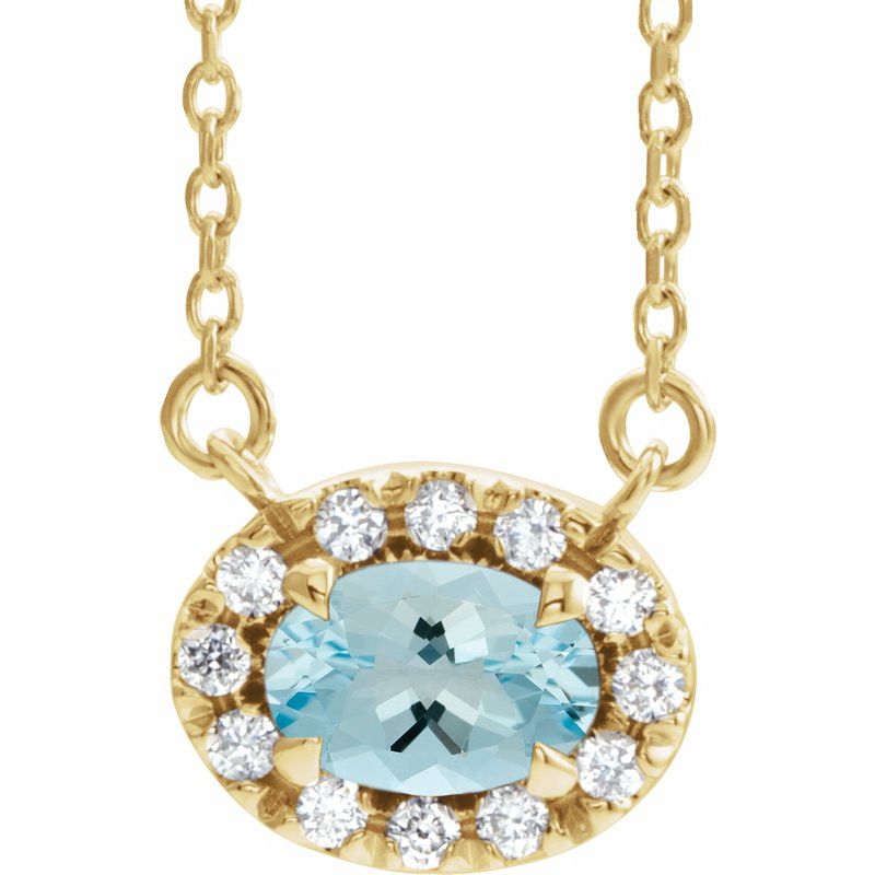 French-Set Halo-Style Necklace or Center — Natural Diamond