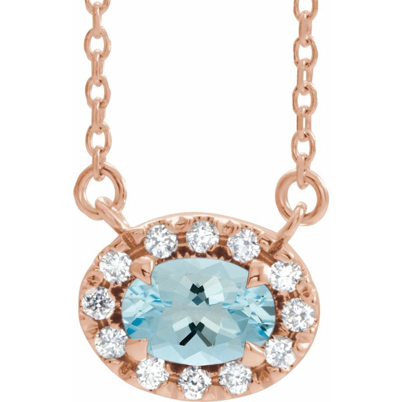 French-Set Halo-Style Necklace or Center — Natural Diamond