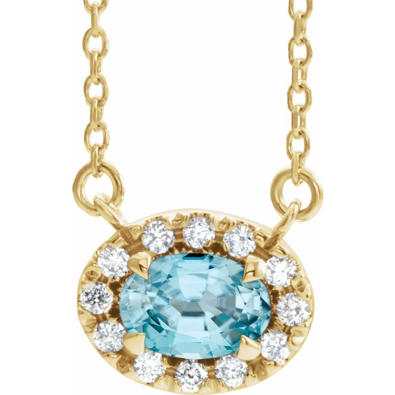 French-Set Halo-Style Necklace or Center — Natural Diamond