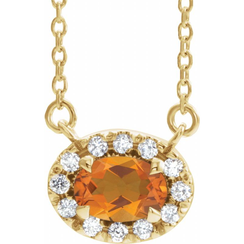French-Set Halo-Style Necklace or Center — Natural Diamond