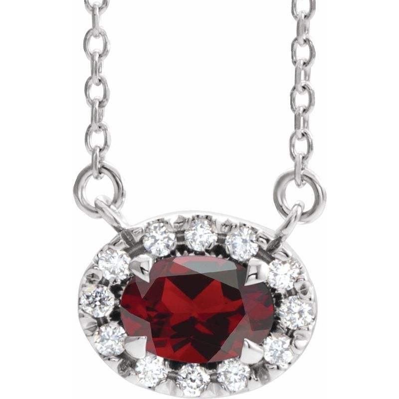 French-Set Halo-Style Necklace or Center — Natural Diamond