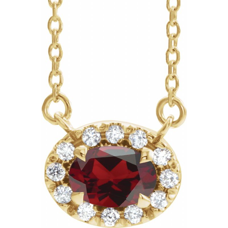 French-Set Halo-Style Necklace or Center — Natural Diamond
