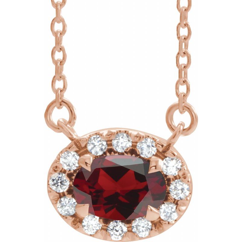 French-Set Halo-Style Necklace or Center — Natural Diamond