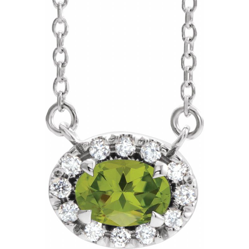 French-Set Halo-Style Necklace or Center — Natural Diamond
