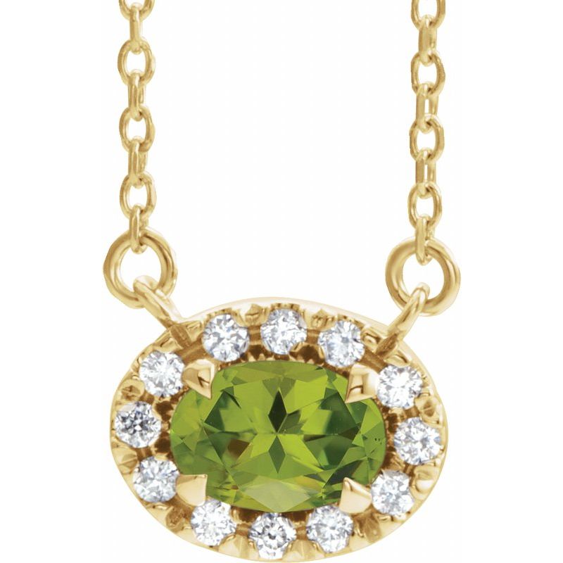 French-Set Halo-Style Necklace or Center — Natural Diamond