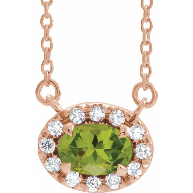 French-Set Halo-Style Necklace or Center — Natural Diamond