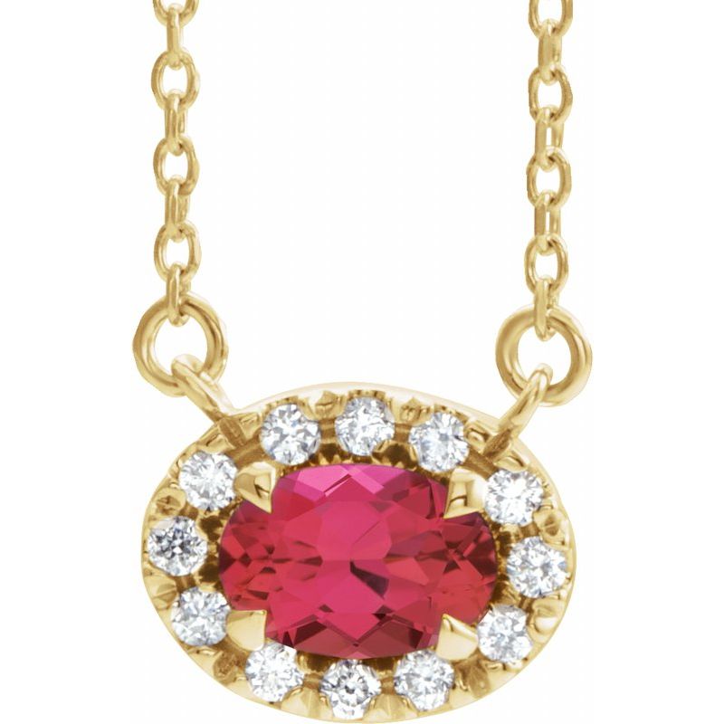 French-Set Halo-Style Necklace or Center — Natural Diamond