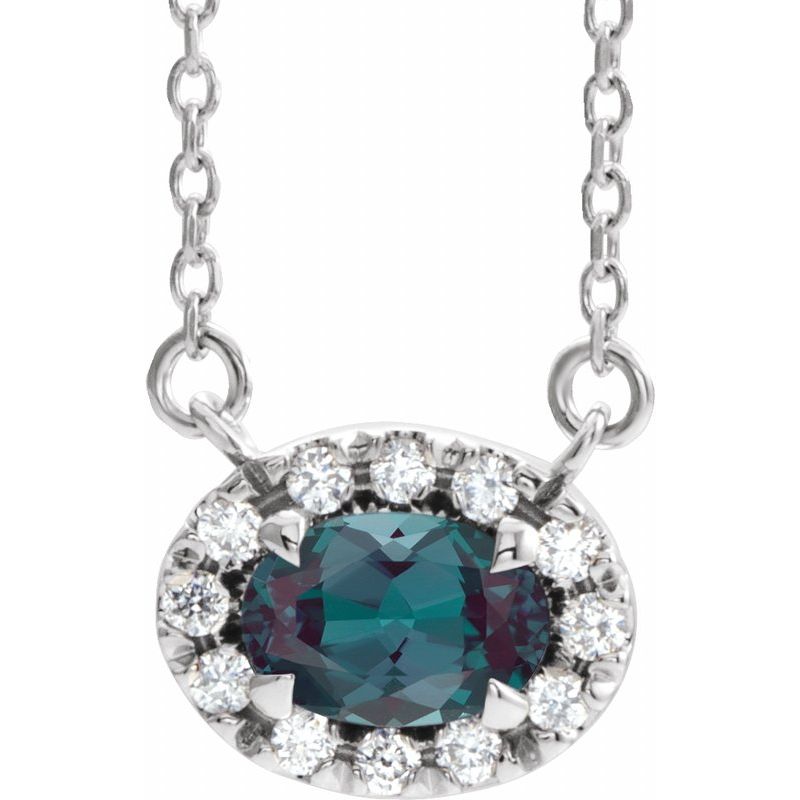 French-Set Halo-Style Necklace or Center — Natural Diamond