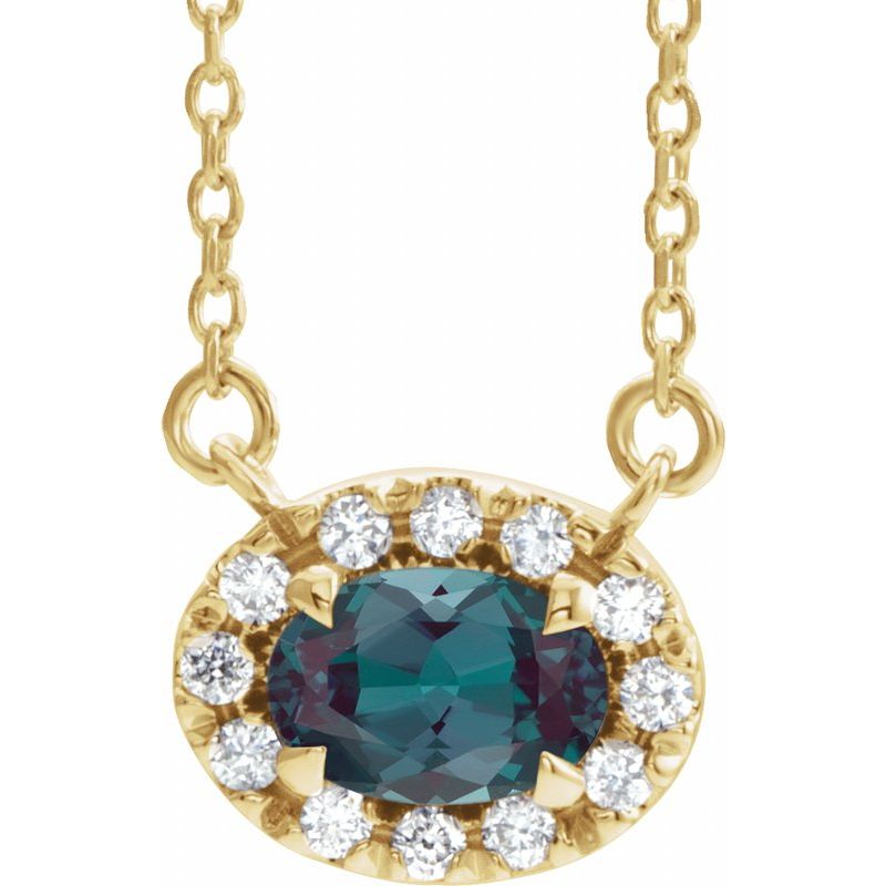 French-Set Halo-Style Necklace or Center — Natural Diamond