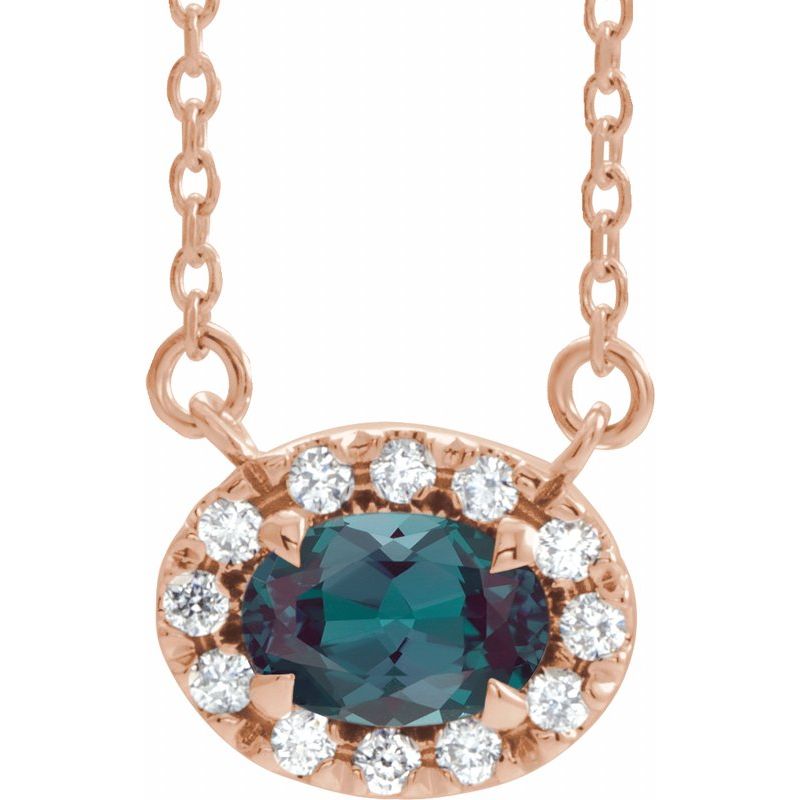 French-Set Halo-Style Necklace or Center — Natural Diamond