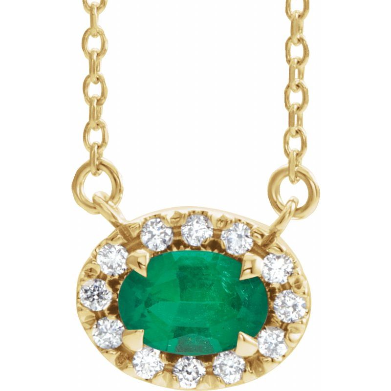French-Set Halo-Style Necklace or Center — Natural Diamond
