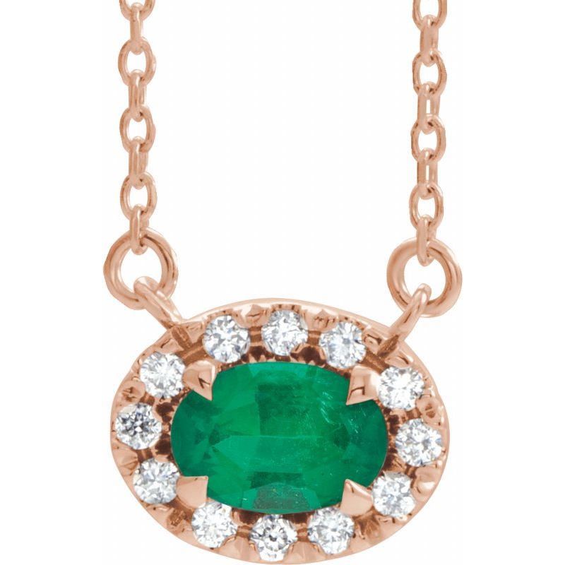 French-Set Halo-Style Necklace or Center — Natural Diamond