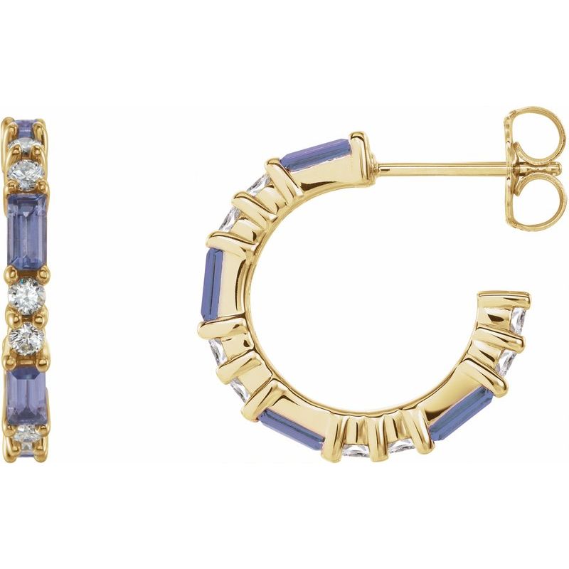 Accented Hoop Earrings — Natural Diamond 17.2 mm