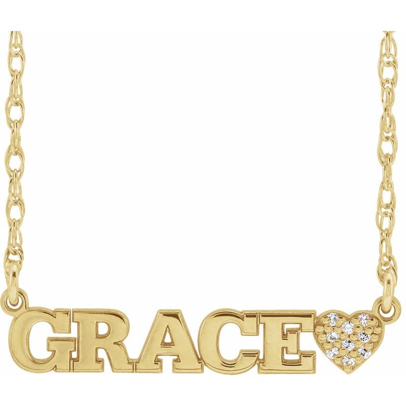 Accented Block Nameplate Necklace