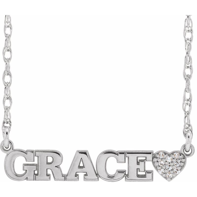 Accented Block Nameplate Necklace