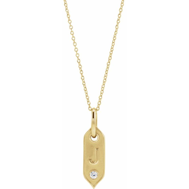 .05 ct Natural Diamond Initial 16-18″ Necklace