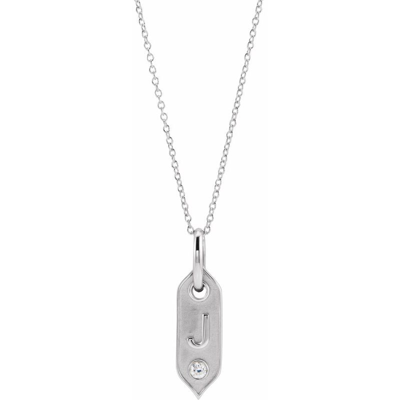 .05 ct Natural Diamond Initial 16-18″ Necklace