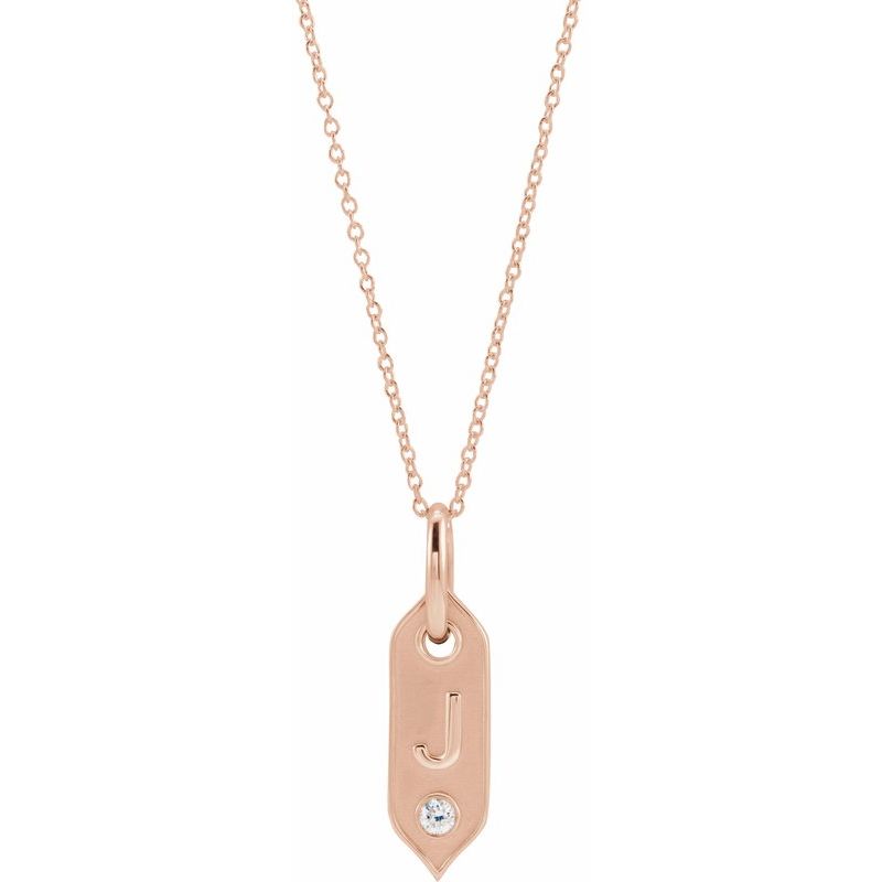 .05 ct Natural Diamond Initial 16-18″ Necklace