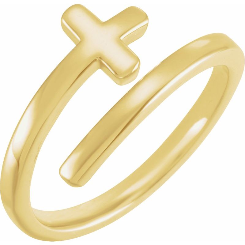 Engravable Sideways Cross Ring