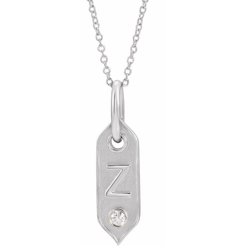 .05 ct Natural Diamond Initial 16-18″ Necklace