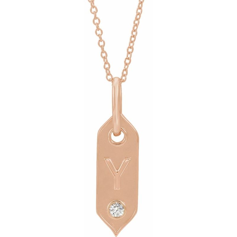 .05 ct Natural Diamond Initial 16-18″ Necklace