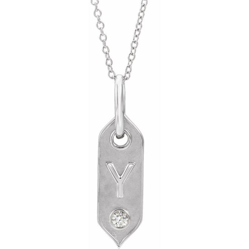 .05 ct Natural Diamond Initial 16-18″ Necklace