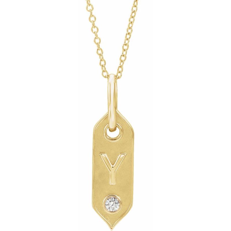.05 ct Natural Diamond Initial 16-18″ Necklace
