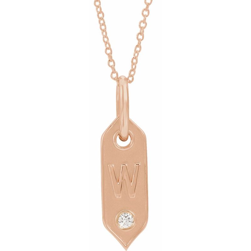 .05 ct Natural Diamond Initial 16-18″ Necklace